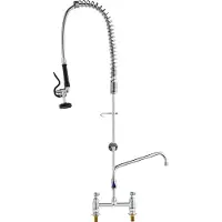 Vevor kommersiell kran med forvaskspray, 112 cm høyde, 20 cm senter, 30 cm svingtut, kjøkkenkran for bunnmontering, messingkonstruksjon med nedtrekkbar spray, for 1/2/3-roms vask