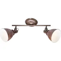 Globo Lighting Rustbrun takspot Giorgio, 2 lyskilder