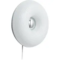 LINDBY LED-bord-/vegglampe Fjora, hvit/krom, Ø 30 cm, dimbar.