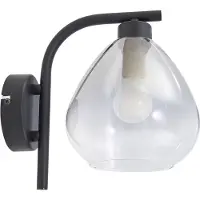 LINDBY Pendura vegglampe, Ø 15 cm, svart, glass