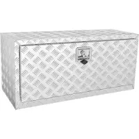 Vevor undervognskasse, 36"×14"×16" oppbevaringsboks for pickup, verktøykasse i kraftig aluminiumsdiamantplate med lås og nøkler, vanntett tilhengeroppbevaringsboks med T-håndtakslås for lastebil, vare