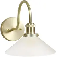 PR Home vegglampe August, gullfarget/opal, høyde 25 cm, E27