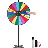 Vevor 36 tommers spinnende premiehjul, 18 spor spinnende hjul, ruletthjul med whiteboard og 2 tusjer, bord- eller gulvstående vinn- og formuespill på festpub, messe, karneval
