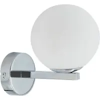 LUCANDE vegglampe Bidolo, kromfarget, glass, Ø 12 cm, IP44