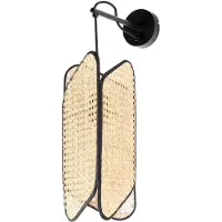 LUCANDE Bassiola vegglampe med bambusskjerm