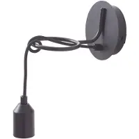 LINDBY vegglampe Elira, svart, metall, Ø 10 cm, E27