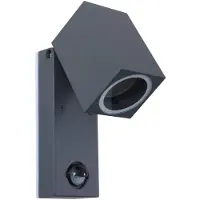 LINDBY vegglampe Othil, sensor, antrasitt, metall, IP44