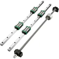 Vevor lineær føringsskinne 2 stk. HGR20-1000 mm lineær glideskinne med 1 stk. RM1605-1000 mm kuleskrue med BF12/BK12-sett lineær glideskinne føringsskinne firkantet for DIY CNC-rutere dreiebenker fres
