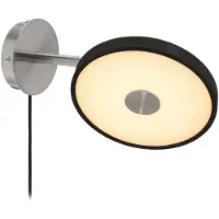 UMAGE LED-vegglampe Asteria Short, svart, stål, stikkontakt
