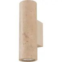 LUCANDE vegglampe Tavira, travertin, stein, opp/ned, GU10