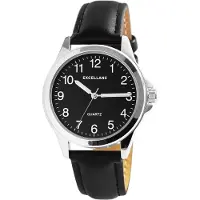 Excellanc herreklokke 38 mm med svart klokkereim i kunstskinn