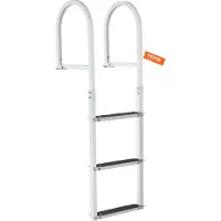 Vevor Dokkstige, avtakbar 3 trinn, 500 lbs lastekapasitet, pontongbåtstige i aluminiumslegering med 3,1'' bredt trinn og sklisikker pedal, enkel å installere for ombordstigning på skip/innsjø/basseng/