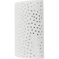 LINDBY vegglampe Jiru, høyde 23 cm, hvit, halvsirkelformet, gips