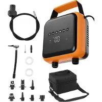 Vevor Padlebrettpumpe, 40PSI høyt trykk, to-trinns oppblåsing og tømming av SUP-luftpumpe med automatisk av-funksjon og 12V DC-bilkontakt, ideell for oppblåsbart padlebrett, telt og madrass