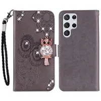 Mtp Products Samsung Galaxy S26 Ultra Ugle Rhinestone Lommebok-deksel - grå
