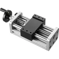 Vevor lineær trinnaktuator, 100 mm effektivt slag, kuleskrue CNC lineær bevegelsesskinne, dobbel optisk akse, C7 høy presisjon, lagerglideblokk, manuelt håndhjul, for CNC-ruter XYZ-akse