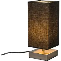 QAZQA Moderne bordlampe svart med stål - Milo