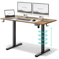 Sense7 Skrivebord Nojo elektrisk 120x60 cm svart ramme med eik