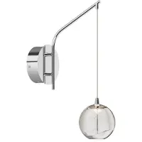 LUCANDE LED-vegglampe Hayley, kromfarget, glass, høyde 34 cm