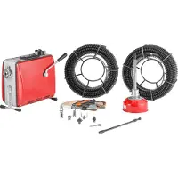 Vevor avløpsrensemaskin, 500W 1400 o/min elektrisk rørrensemaskin for avløp med 40m x 16mm, 5m x 9,5mm og 0,4m x 12mm stålfjærkabel og 6 avbitertang, passer til rør med 50-110 mm diameter