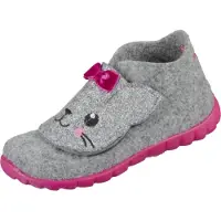Superfit Tøfler - Ull - Grå m. Katt - - 23 - Tøfler