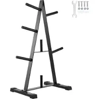 Vevor vektskivestativ, vektskivetre med ramme for 2,5 cm vektskiver, standard vektskivetre, vektoppbevaringsholder med lastekapasitet på 225 kg, oppbevaringsstativ for vektstangstativ til hjemmegym, s