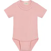 Minymo Body k/e - Rib - Bomull/Modal - Rosenrød Tøff m. Blond - - 56 - Kortermet body
