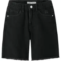 Name it Shorts - Bred - NkfBella - Black Denim - - 7 år (122) - Shorts