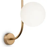 Maytoni Rendez-vous vegglampe, hvit glasskjerm
