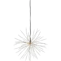 Star Trading Firework LED-hengelampe, svart, metall, Ø 26 cm, støpsel