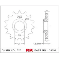 Rk C5356 525 Fremre Tannhjul