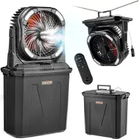 Vevor Misting Fan, mer enn 2700 o/min motor Mister Fan, Mister Cooling Fans med 9 liter vanntank, 10000 mAh batteri, 4-trinns vind- og 5 lysmoduser, vannkjølende vifter for innendørs, utendørs, terras