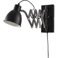 LINDBY vegglampe Merle, svart, 60 cm, leselampe, uttrekkbar