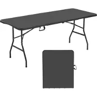 Vevor sammenleggbart bord, 1,8 meter kraftig, bærbart, sammenleggbart bruksbord, rektangulært plastbord for innendørs og utendørs bruk med innebygd håndtak, for fest, bespisning, bryllup, arrangemente