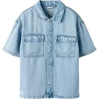 Name it Skjorte - NkmJoy - Light Blue Denim - - 6 år (116) - Skjorte K/E