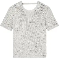 Armani Exchange for woman. XW001895AF21577O1004 Perforated sweater with beige lurex thread (XL), Casual, Cotton, Short sleeve