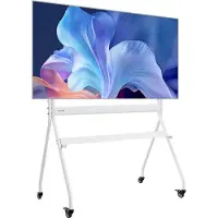 Vevor TV-stativ med hjul, mobil TV-tralle for 35–100 tommers LED/LCD/OLED flat-/buede TV-er, bærbart skjermstativ med hjul, holder opptil 198 kg for stue, soverom, kontor, utendørs, maks. VESA 800x600
