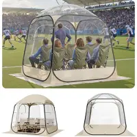 Vevor Pop-up sportstelt, 72x72 tommer klart bobletelt for 2-4 personer, vanntett utendørs pod med gulvmatte og topptrekk, hageigloo kuppeltelt campingly for arrangementer fiske jubel