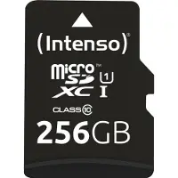 Intenso Premium - Flashminnekort (microSDXC til SD-adapter inkludert) - 256 GB - UHS-I / Class10 - microSDXC UHS-I