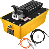 Vevor lufthydraulisk pumpe, 10 000 PSI hydraulisk fotpumpe, 1,89 l reservoar fotbetjent luft-/hydraulisk pumpe, med slange og sprøytepistol for rigging av tunge maskiner, bilreparasjon, karosseriramme
