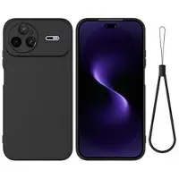 Mtp Products Huawei Nova 15 Pro Flytende silikon-deksel med håndstropp - svart