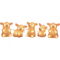 Konstsmide LED-lysfigur gris, sett med 5 stk. som kjede, rosa