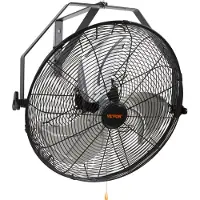 Vevor Veggvifte, 57 cm vanntett veggvifte, 3 hastigheter, 4150 CFM, kommersiell boligvifte for kjøling av lager, drivhus, verksted, terrasse, svart
