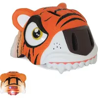 Crazy Safety Sykkelhjelm m. Lys - Tiger - Oransje - - 49-55 cm - Sykkelhjelm