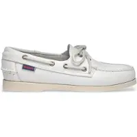 Sebago for woman. 7000530 Portland leather loafers white (37), Flat, Laces, Casual