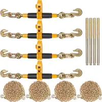 Vevor Ratchet-kjedebinder, 5/16"-3/8" tunge lastbindere, med G80-kjeder 7100 lbs sikker belastningsgrense, arbeidsbesparende anti-sklihåndtak, bindingstrekkkjedebindere for planhenger til lastebil, 4