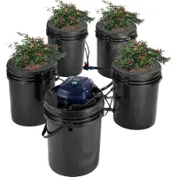 Vevor RDWC hydroponikksystem resirkulerende dypvannskultur 4 bøtter 18,9 l