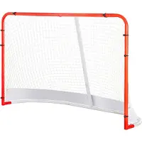 Vevor Street Hockey Net, Innendørs Utendørs Stålhockeymål, Offisielt Regulert Pro Hockey Treningsmålsett, Bærbart Hockeymål med Nett, Enkel Montering, 183 x 113 cm, Hvit/Rød