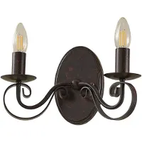 LUCANDE vegglampe Caleb, 2 lyskilder, rustfarget, metall, E14
