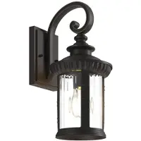LINDBY utendørs vegglampe Barret, 39 cm, aluminium, brun